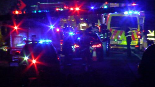 Three men were seriously injured in an overnight head-on crash northwest of Melbourne.