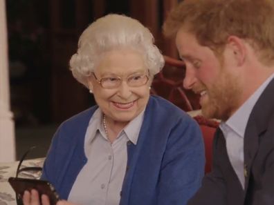 The Queen and Prince Harry in a 2016 Invictus Games video