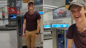 In the footage, the Belgium teen is seen smiling and laughing at an airport. 