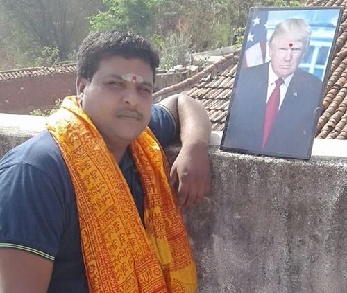 Bussa Krishna has dedicated his life to worshiping US President Donald Trump. Picture: Facebook