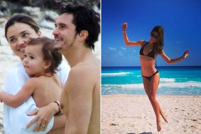 No signs of cracks in Kerr-Bloom land here! In January the family took a holiday in Cancun, Mexico - everything seemed just perfect. Miranda posted joyous bikini shots on Instagram, while her and Orlando weren't shy about showing a bit of PDA on the beach.