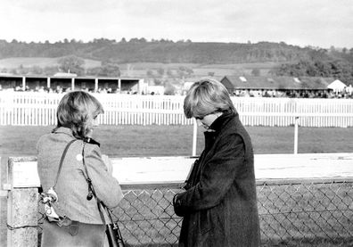 Princess Diana and Camilla Parker-Bowles Ludlow racecourse to watch the Amateur Riders Handicap Steeplechase in which the Prince was competing. 