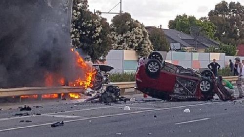 Three people have died in an horrific fiery crash in Melbourne. (Supplied)