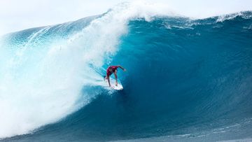 Fanning returns to competition at Teahupoo in Tahiti. (World Surf League)