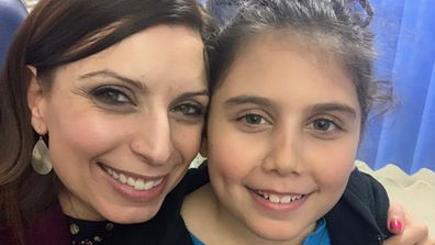 Jo Abi with her daughter Caterina ahead of school returning.