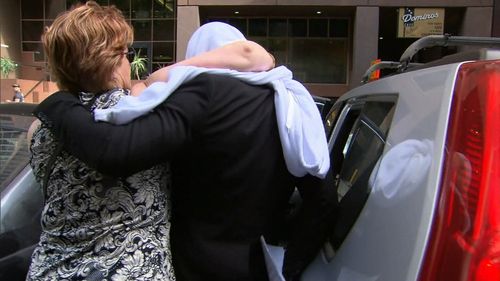 The accused outside court with his mum today.