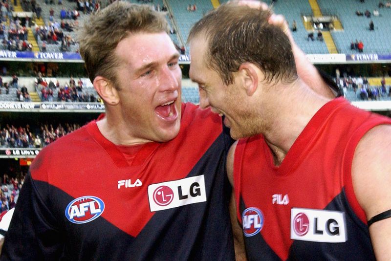 David Schwarz and David Neitz pictured playing for Melbourne