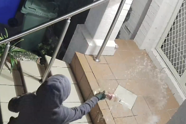 Hung poured accelerant outside the front entry to the home and used matches to set it alight. Luckily no one was injured and the fire went out itself on the concrete.