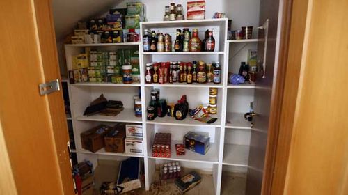 A picture shows food stored in a closet at a villa at the US diplomatic compound in the Libyan capital Tripoli. (Getty/AFP)