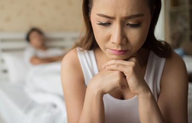 Young couple in bed