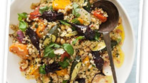 Warm roasted vegetable salad with couscous