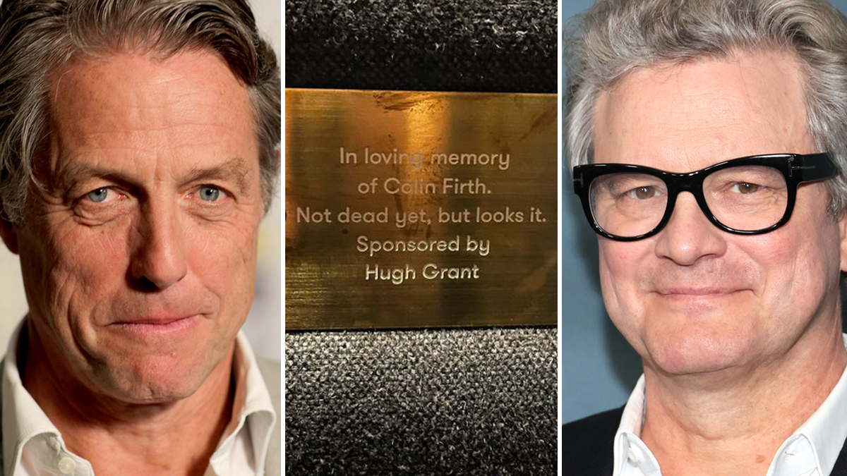 Hugh Grant dedicates plaque to rival Colin Firth: &lsquo;Not dead yet 