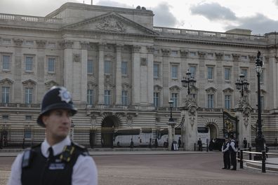 Four coaches are seen entering Buckingham Palace on September 18, 2022 in London, England.  