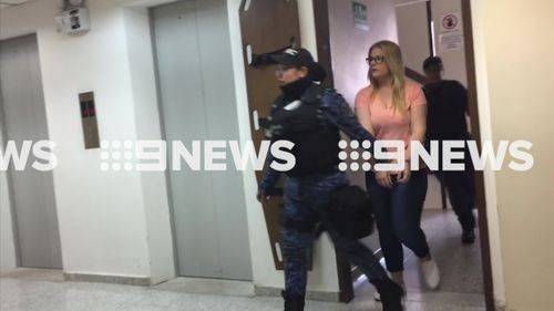 Cassie Sainsbury has arrived in court. (9NEWS)