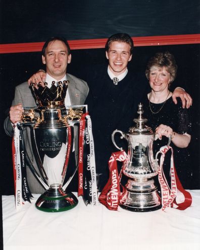 Ted Beckham, David Beckham and Sandra Beckham