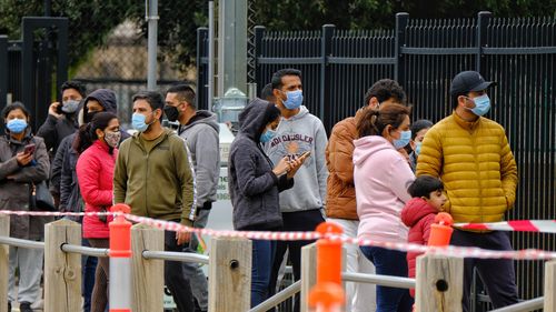 The COVID-19 vaccine centre at the Al-Taqwa College in Melbourne.