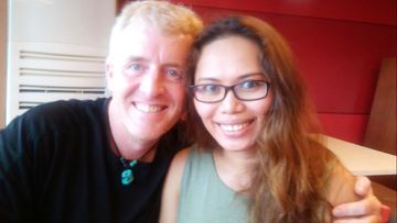 Mark Patterson, pictured with his wife of 10 years, Melissa, who lives in the Philippines. 