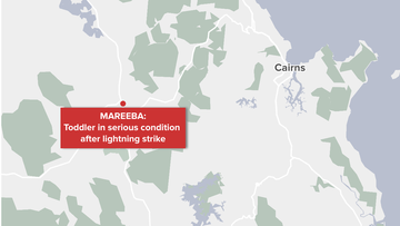 A toddler and his mother have been taken to hospital after they were reportedly struck by lightning in Queensland&#x27;s far north.﻿ Emergency services were called to the scene in Mareeba, west of Cairns at 3.30pm﻿ (AEST).