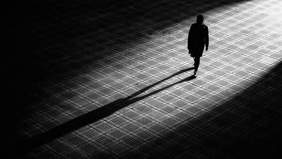 Woman walking alone