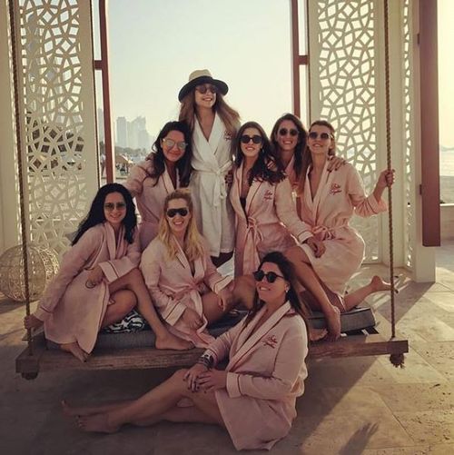 Ms Basaran and her hens party group were snapped in Dubai just days before the plane went down. (Instagram)