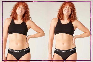 9PR: Puma x Modibodi Active Briefs - Moderate-Heavy Womens Period Underwear.