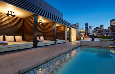 Park Hyatt Sydney rooftop pool and cabanas