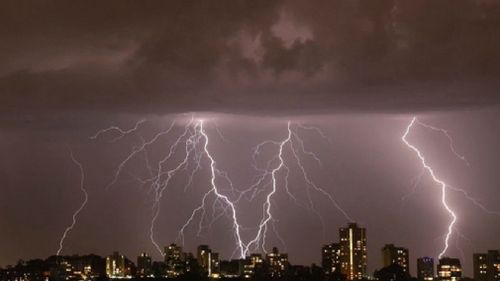 Lightning strikes were recorded over Perth's CBD and coastal suburbs. (9NEWS)