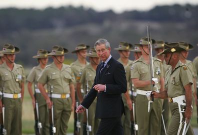CANBERRA, AUSTRALIA - MARCH 4: Prince Charles arrives to meet with the Governor General on March 1, 2005 at the Fairbairn RAAF Station in Canberra, Australia.The prince is on a weeklong tour of Australia, followed by visits to New Zealand and Fiji. (Photo by Chris McGrath/Getty Images) *** Local Caption *** Prince Charles