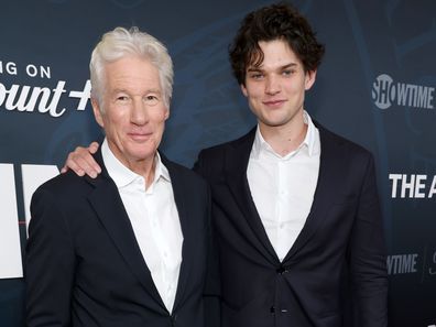 Richard Gere and Homer James Jigme Gere attend The Agency | Premiere in NY on November 21, 2024 in New York City.
