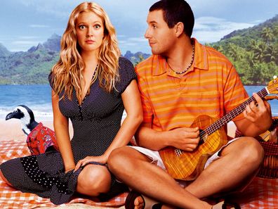 Drew Barrymore and Adam Sandler star in the romance comedy 50 First Dates.
