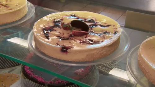 At least eight cheesecakes were stolen from the shop. (9News)
