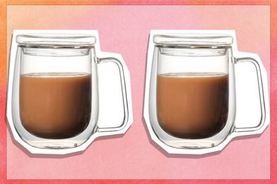 9PR: Borosilicate Glass Coffee Mug with Lid and Handle,12 oz Double-Wall Insulated Milk Coffee Cup