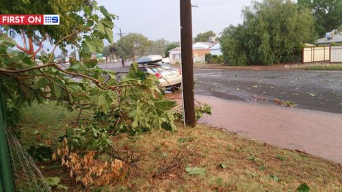 At least one home was damaged in the storm, with the iron sheets on its roof blown off by strong winds. (Facebook: Cassy Tanke)