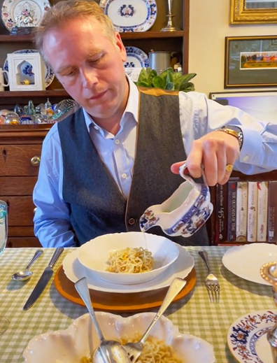 Former butler to King Charles, Grant Harrold left his fans completely bewildered by the bizarre method for instant noodles he demonstrated on TikTok.