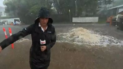 Today reporter caught in wild Brisbane storm 
