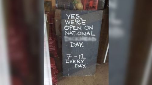 Coffee shop under fire over unpatriotic Australia Day sign