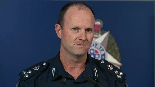 Commander Russell Barrett addressed the crime spree at a press conference this afternoon. (9NEWS)