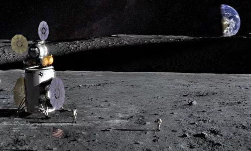 Artist's impression of the Artemis Lander on the lunar surface. NASA