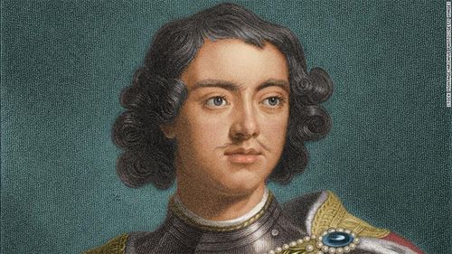 A portrait from circa 1700 shows Peter I, who ruled Russia as Peter the Great from 1682 until his death in 1725.