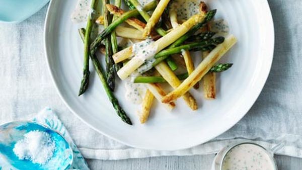 Dietmar Sawyere: Roast asparagus salad with sour cream and chive dressing