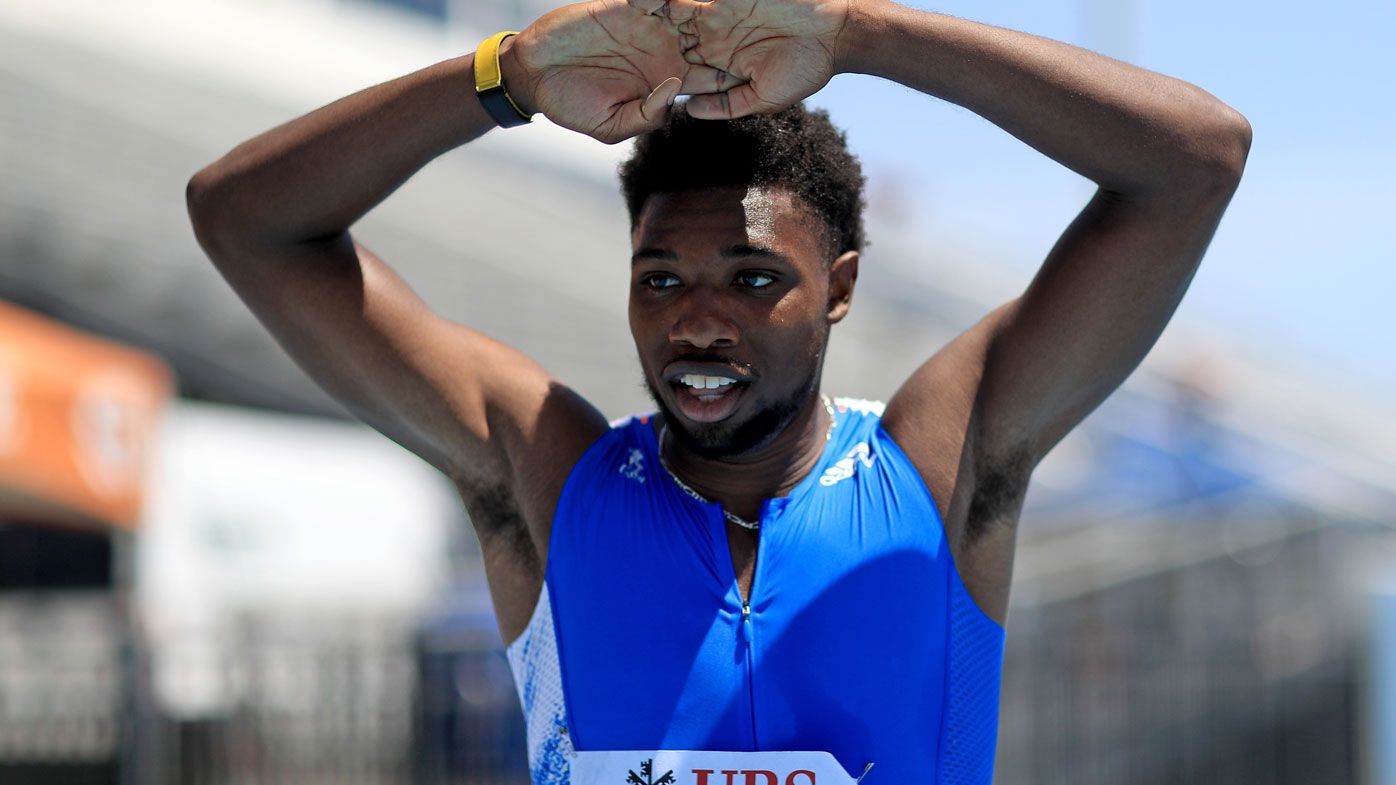 Noah Lyles of the United States competes in the 200 meter during the Weltklasse Zurich Inspiration Games 