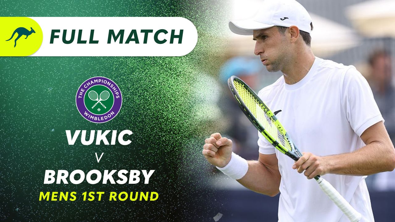 Watch Wimbledon Tennis - Season 2026 - Round 1: Aleksandar Vukic v Jenson Brooksby | Full Match Replay | 9Now