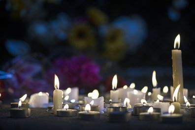 Memorial. Candles. vigil