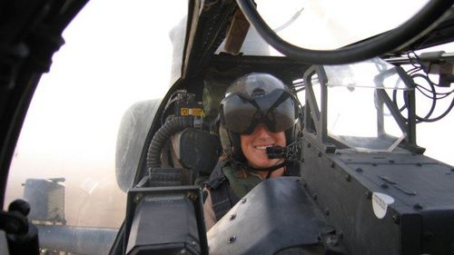 She became the first female pilot to fly the AH-1W 'Supra Cobra' attack helicopter on several combat tours. (Supplied)