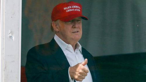 Donald Trump at the US Women's Open Golf Tournament. (AAP)