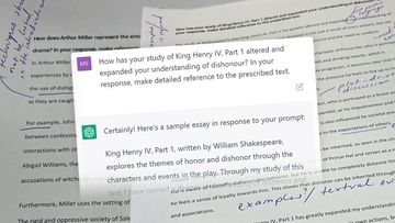 ChatGPT writes essays based on two questions from the 2022 HSC English exam.