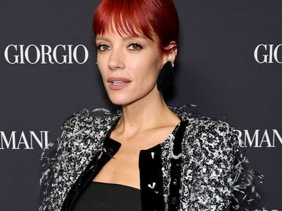 Lily Allen attends the Giorgio Armani Women's SS25 Fashion Show and Afterparty and Afterparty at Park Avenue Armory on October 17, 2024 in New York City. 