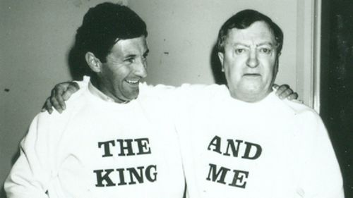 Sutcliffe with Graham "The King" Kennedy. (Nine Network)