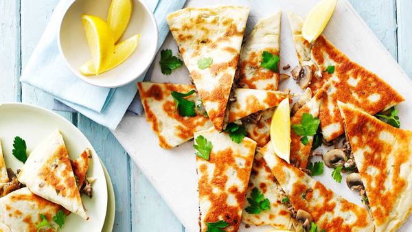 Mushroom, lamb and feta gozleme recipe