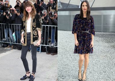 The front row wasn’t immune to the trend. Jennifer Connelly was spotted in a velvet number at Dior while Lou Doillon opted for a textured blazer at Chanel.